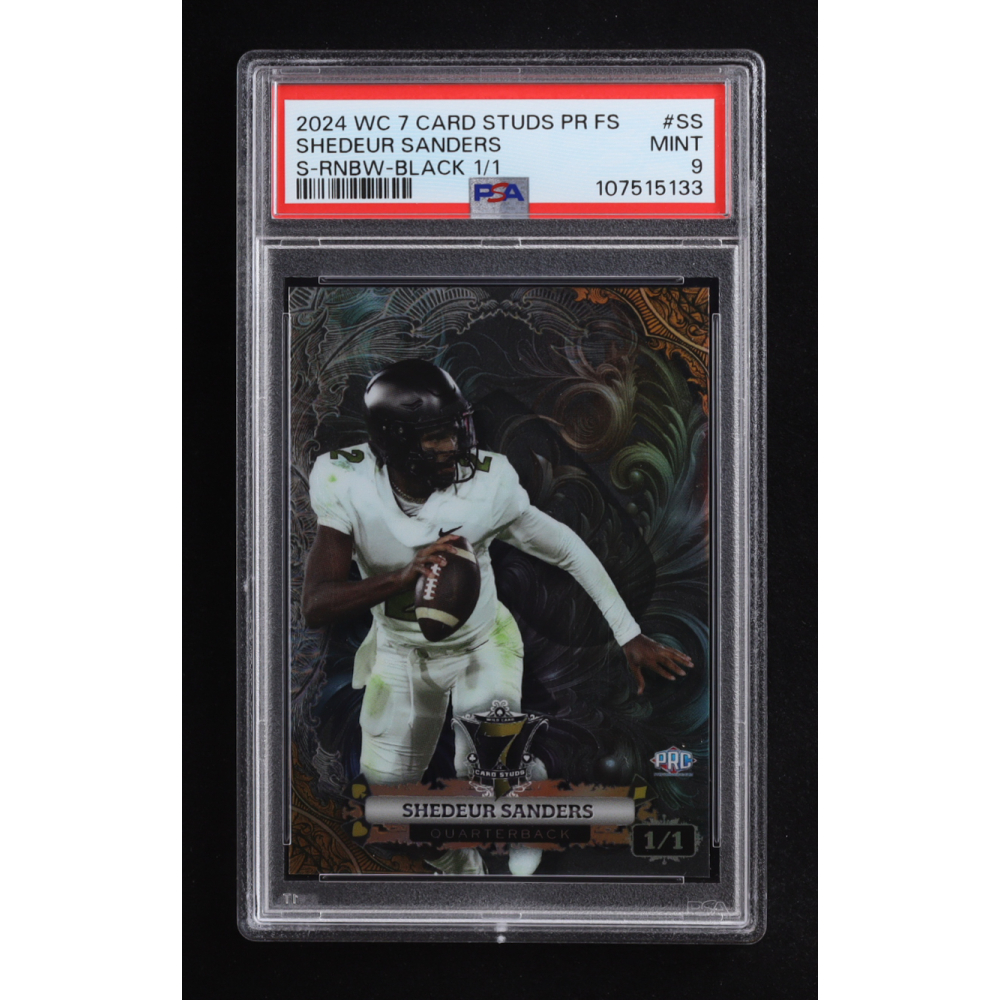 Shedeur Sanders 2024 Wild Card 7 Card Studs Rainbow Black #P7CSSSS RC #1/1 (PSA 9) at PristineAuction.com