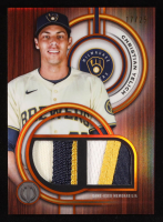 Christian Yelich 2025 Topps Tribute Dual Relics Orange #DRCY #17/25 at PristineAuction.com