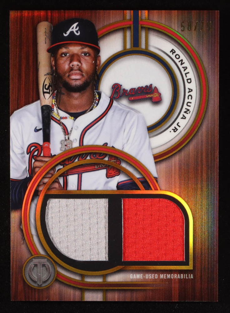 Ronald Acuna Jr. 2025 Topps Tribute Dual Relics Gold #DRRAJ