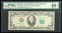 1990 U.S. $20 Federal Reserve "Star Note", Chicago - Fr.2078-G* Signed: Villalpando / Brady (PMG Extremely Fine 40 EPQ) at PristineAuction.com