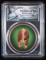 2025 Molon Labe Spartan Warrior - 1 AVDP Ounce .999 Fine Copper Bullion Coin (PCGS GEM BU) at PristineAuction.com
