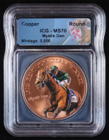 Mystik Dan "150th Kentucky Derby Winner" 1 AVDP Ounce .999 Fine Copper Bullion Coin (ICG MS70) at PristineAuction.com