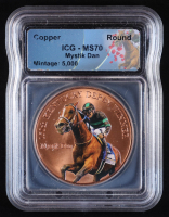 Mystik Dan "150th Kentucky Derby Winner" 1 AVDP Ounce .999 Fine Copper Bullion Coin (ICG MS70) at PristineAuction.com