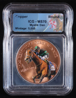 Mystik Dan "150th Kentucky Derby Winner" 1 AVDP Ounce .999 Fine Copper Bullion Coin (ICG MS70) at PristineAuction.com