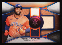 Yordan Alvarez 2025 Topps Tribute Triple Relics Blue #TTRYA #24/150 at PristineAuction.com