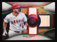 Mike Trout 2025 Topps Tribute Triple Relics Green #TTRMT #46/99 at PristineAuction.com