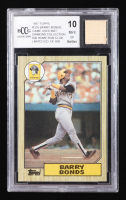 Barry Bonds 1987 Topps #320 RC With LE Diamond Collection Game-Used Bat Piece (BCCG 10) at PristineAuction.com