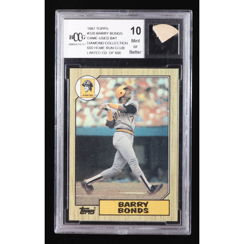Barry Bonds 1987 Topps #320 RC With LE Diamond Collection Game-Used Bat Piece (BCCG 10) at PristineAuction.com