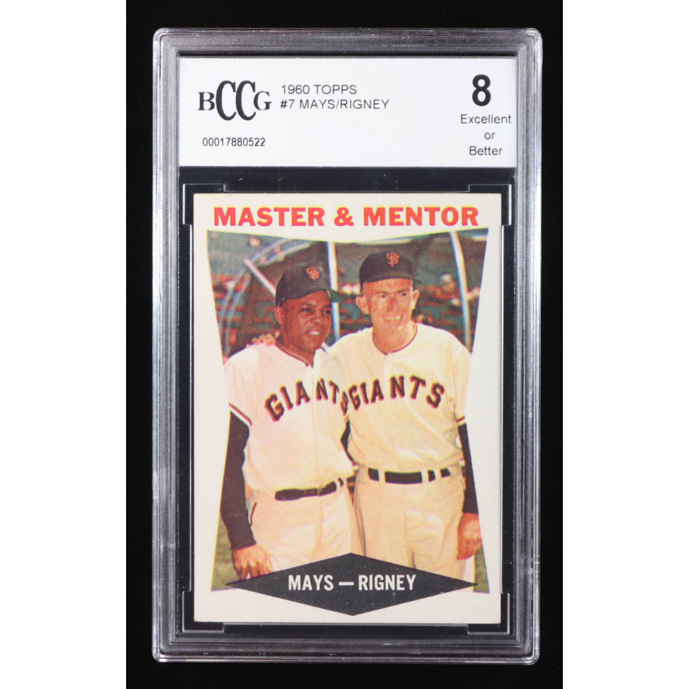 Willie Mays / Bill Rigney 1960 Topps Master and Mentor MG #7 (BCCG 8) at PristineAuction.com