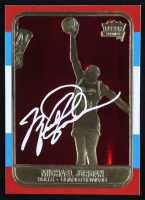 Michael Jordan 1997 Fleer Premier Signature Series Red Holo Refractor 23Kt Gold Card at PristineAuction.com