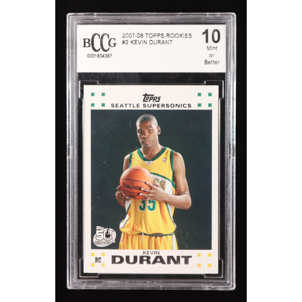 Kevin Durant 2007-08 Topps Rookie Set #2 RC (BCCG 10) at PristineAuction.com