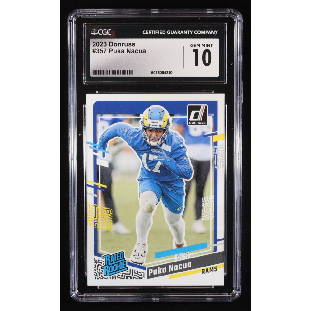 Puka Nacua 2023 Donruss RR #357 RC (CGC 10) at PristineAuction.com