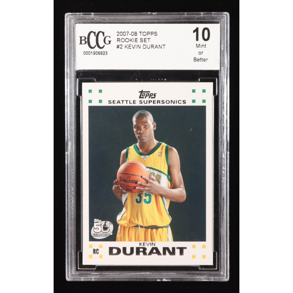 Kevin Durant 2007-08 Topps Rookie Set #2 RC (BCCG 10) at PristineAuction.com