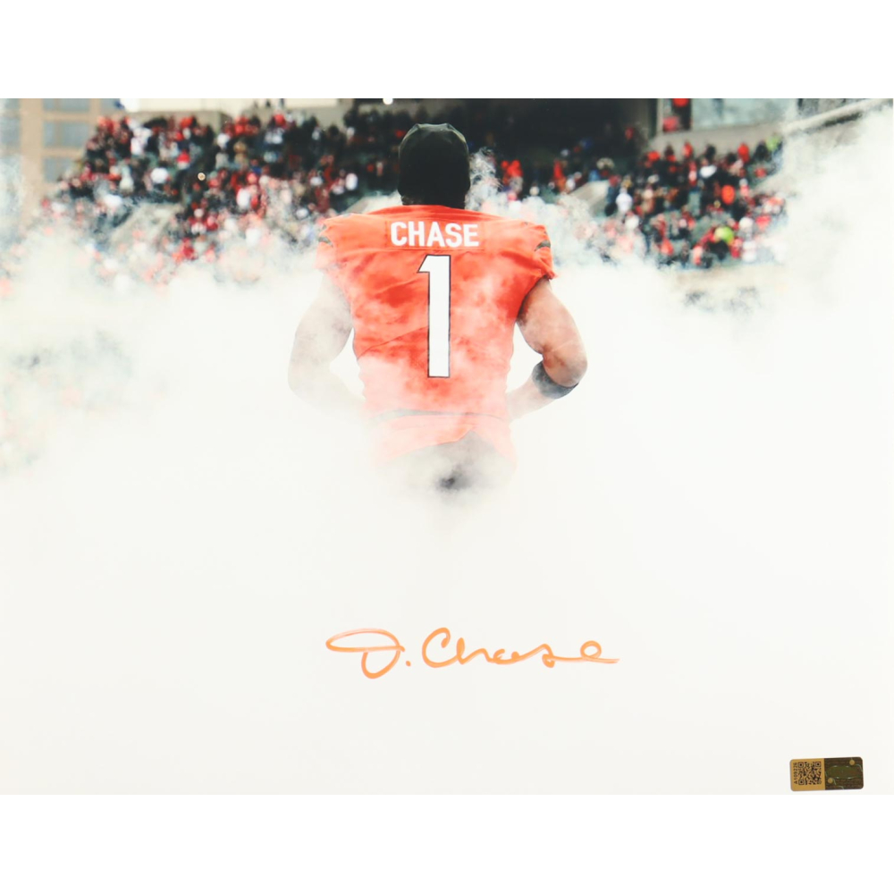 Ja'Marr Chase Signed Bengals 11x14 Photo (PIA) at PristineAuction.com
