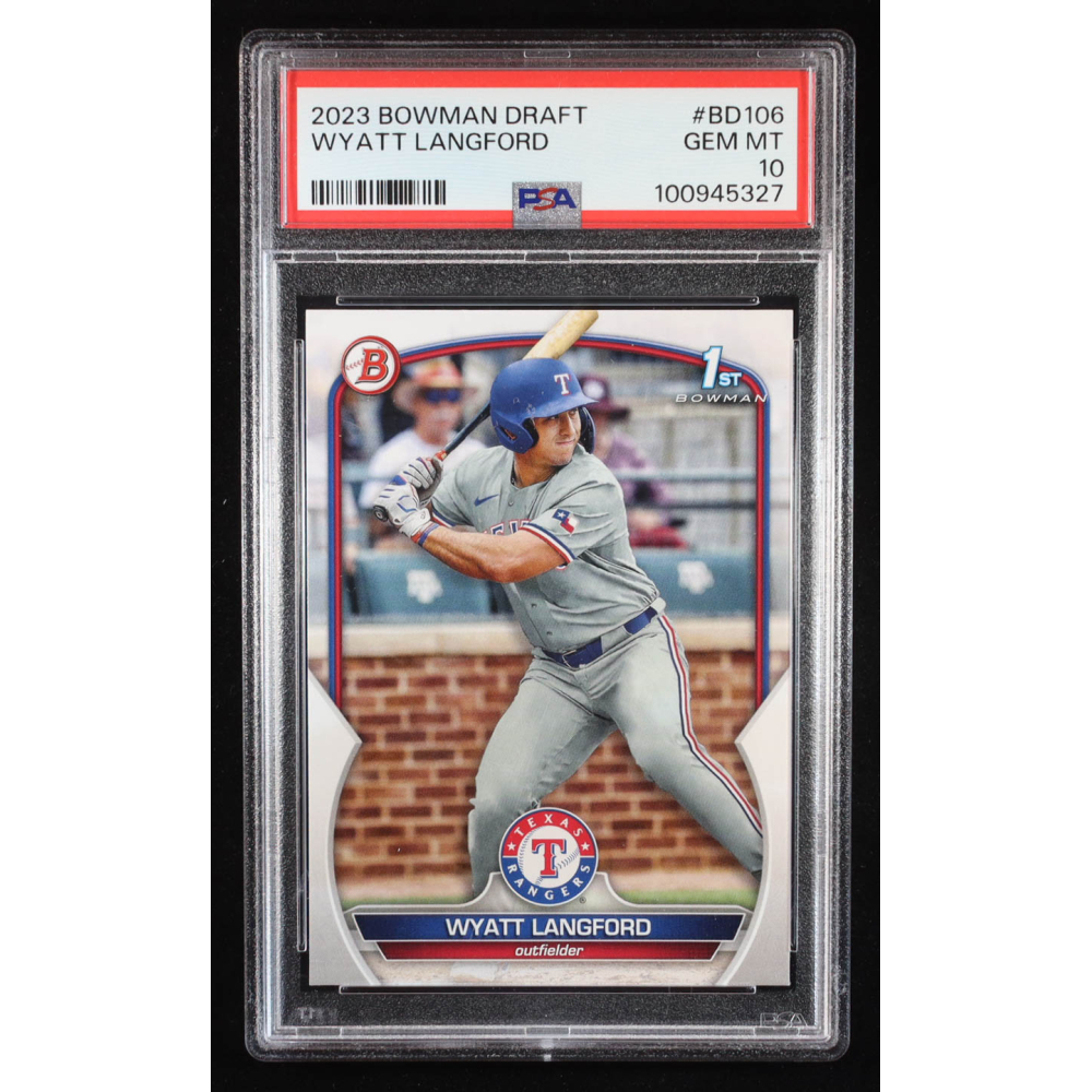 Wyatt Langford 2024 Bowman Draft #BD106 RC (PSA 10) at PristineAuction.com