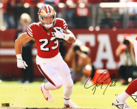 Christian McCaffrey Signed 49ers 16x20 Photo (PIA) at PristineAuction.com