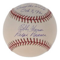 Ralph Branca & Bobby Thomson Signed OML Baseball Inscribed "The Shot Heard 'Round The World Oct. 3, 1951" (JSA) at PristineAuction.com