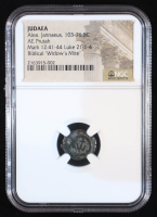 Biblical "Widow's Mite" Judaea 103-76 BC Alex Jannaeus AE Prutah (NGC Ancients) at PristineAuction.com
