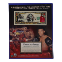 Muhammad Ali Genuine Legal Tender Colorized U.S. $2.00 Two Dollar Bill Commemorative Edition Bank Note with Folder at PristineAuction.com