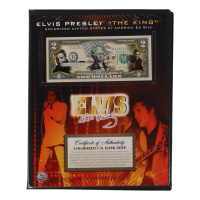 Elvis Presley Genuine Legal Tender Colorized U.S. $2.00 Two Dollar Bill Commemorative Edition Bank Note with Folder at PristineAuction.com
