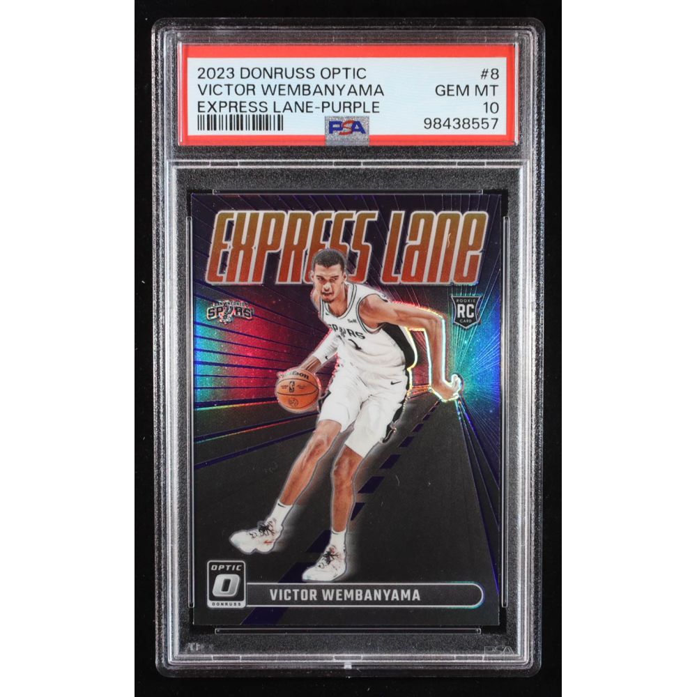 Victor Wembanyama 2023-24 Donruss Optic Express Lane Purple #8 RC (PSA 10) at PristineAuction.com