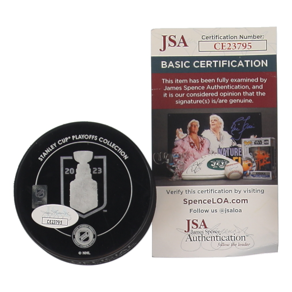 Teddy Blueger Signed Golden Knights 2023 Stanley Cup Champions Logo Hockey Puck (JSA) at PristineAuction.com Teddy Blueger Signed Golden Knights 2023 Stanley Cup Champions Logo Hockey Puck (JSA) at PristineAuction.com