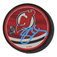 Shane Bowers Signed Devils Logo Hockey Puck (JSA) at PristineAuction.com
