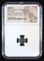 Biblical "Widow's Mite" Judaea 103-76 BC Alex Jannaeus AE Prutah (NGC Ancients) at PristineAuction.com