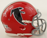Bijan Robinson & Drake London Signed Falcons Speed Mini Helmet (Beckett) at PristineAuction.com