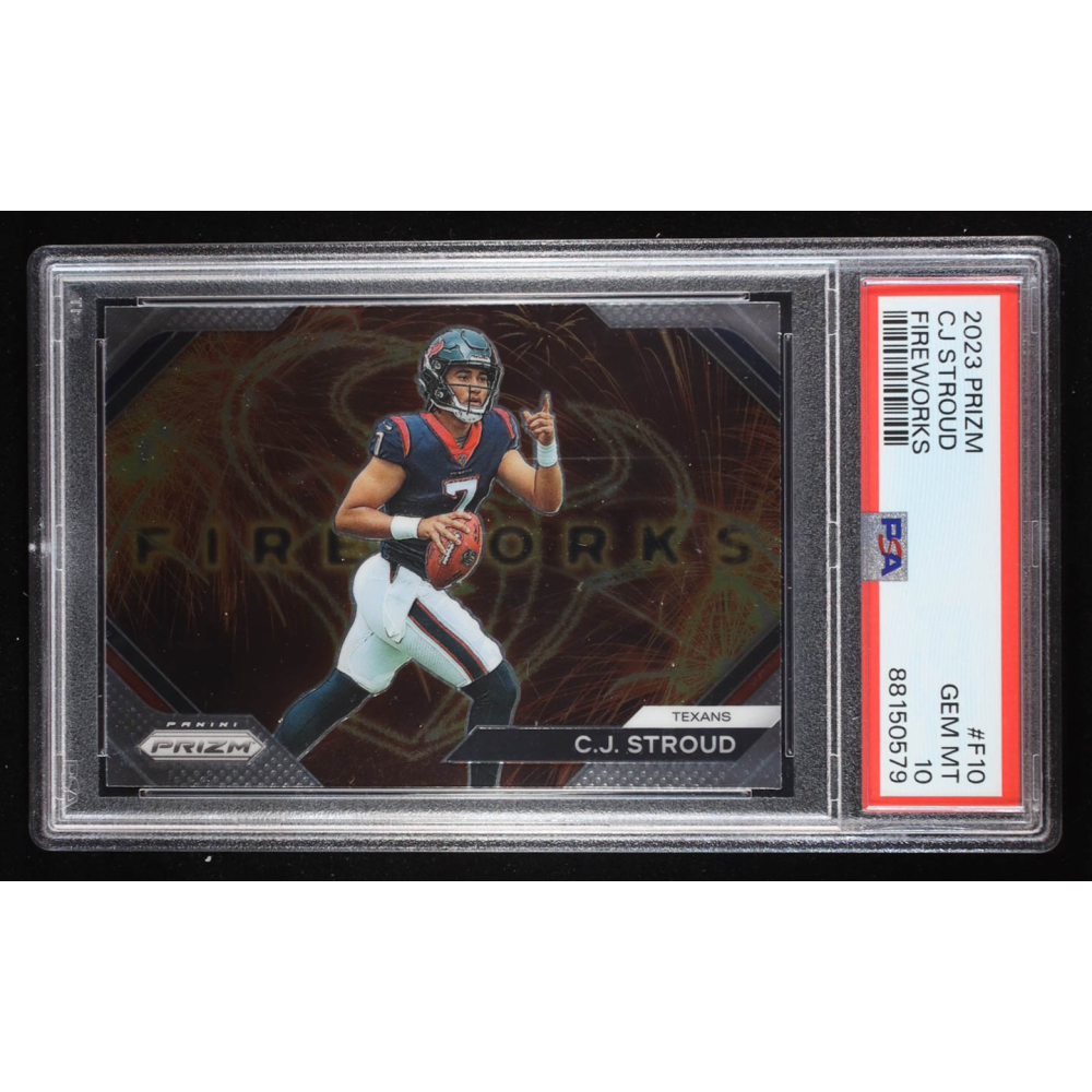 CJ Stroud 2023 Panini Prizm Fireworks #10 RC (PSA 10) at PristineAuction.com