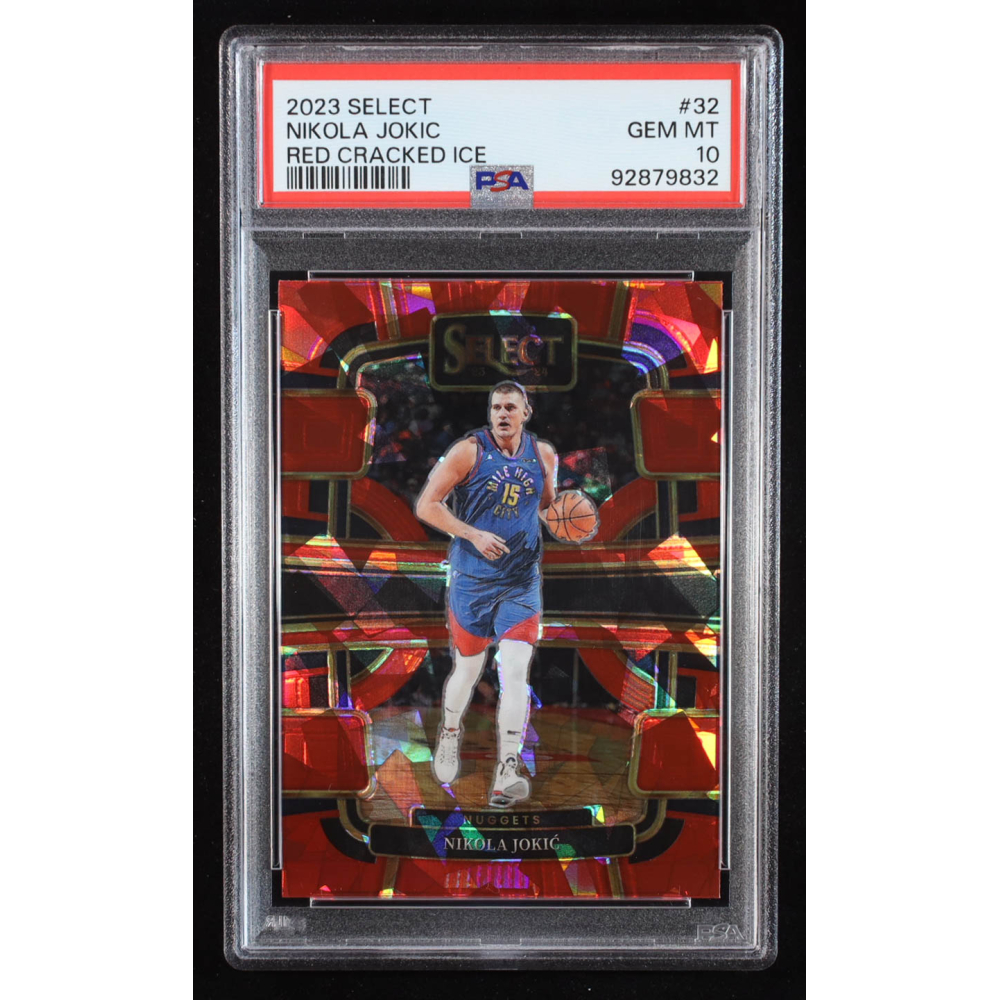 Nikola Jokic 2023-24 Select Prizms Red Cracked Ice #32 (PSA 10) at PristineAuction.com