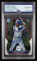 Josue De Paula Signed 2023 Bowman Chrome Prospects #BCP111 RC (PSA | Auto 10) at PristineAuction.com