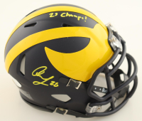 Quinten Johnson Signed Michigan Wolverines Mini Speed Helmet Inscribed "23 Champs" (JSA) at PristineAuction.com