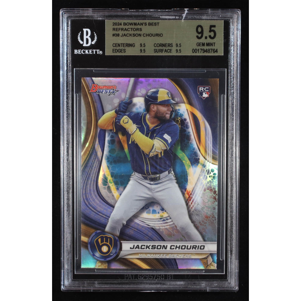 Jackson Chourio 2024 Bowman's Best Refractors #38 RC (BGS 9.5) at PristineAuction.com