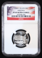 2008 U.S. State Quarter Series - Arizona - 90% Silver Proof (NGC PF69 Ultra Cameo) at PristineAuction.com