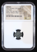 Biblical "Widow's Mite" Judaea 103-76 BC Alex Jannaeus AE Prutah (NGC Ancients) at PristineAuction.com