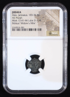 Biblical "Widow's Mite" Judaea 103-76 BC Alex Jannaeus AE Prutah (NGC Ancients) at PristineAuction.com