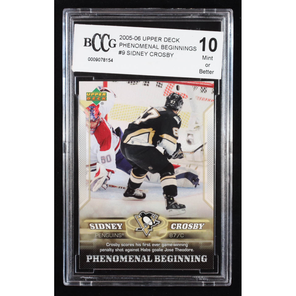 Sidney Crosby 2005-06 Upper Deck Phenomenal Beginnings #9 RC (BCCG 10) at PristineAuction.com