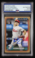 Orion Kerkering Signed 2024 Topps Gold #520 #1369/2024 RC (PSA Authentic) at PristineAuction.com