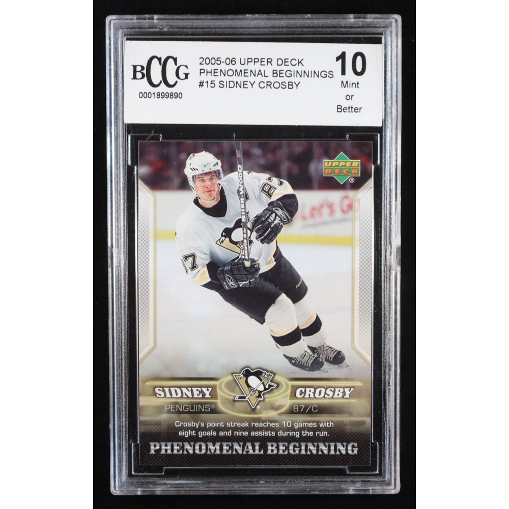 Sidney Crosby 2005-06 Upper Deck Phenomenal Beginnings #15 RC (BCCG 10) at PristineAuction.com