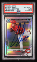 Andrew Abbott Signed 2021 Bowman Chrome Draft Refractors #BDC8 RC (PSA Authentic) at PristineAuction.com