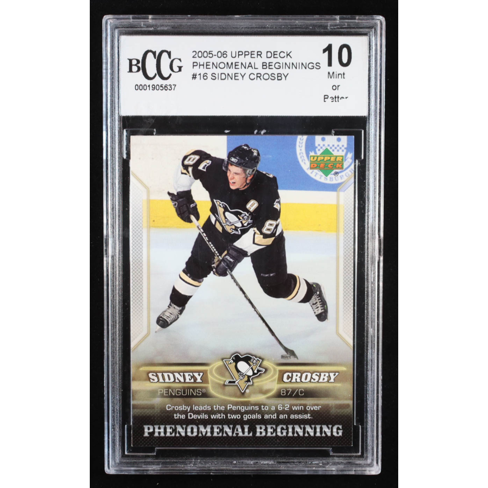 Sidney Crosby 2005-06 Upper Deck Phenomenal Beginnings #16 RC (BCCG 10) at PristineAuction.com