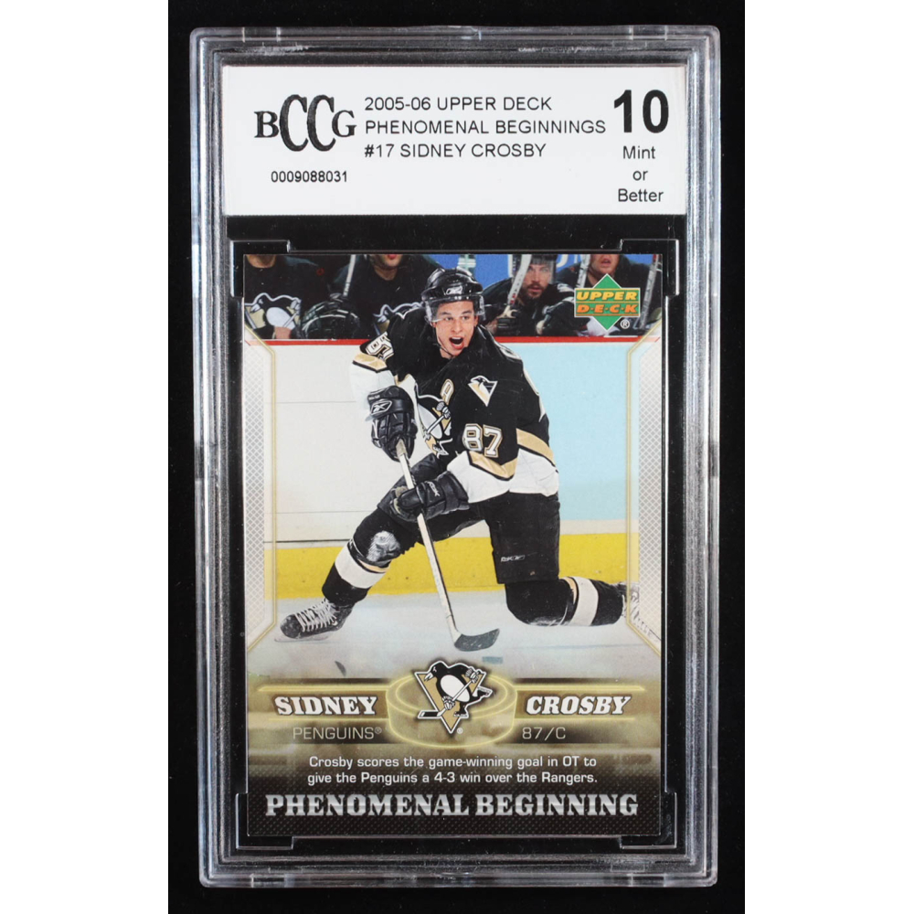 Sidney Crosby 2005-06 Upper Deck Phenomenal Beginnings #17 RC (BCCG 10) at PristineAuction.com