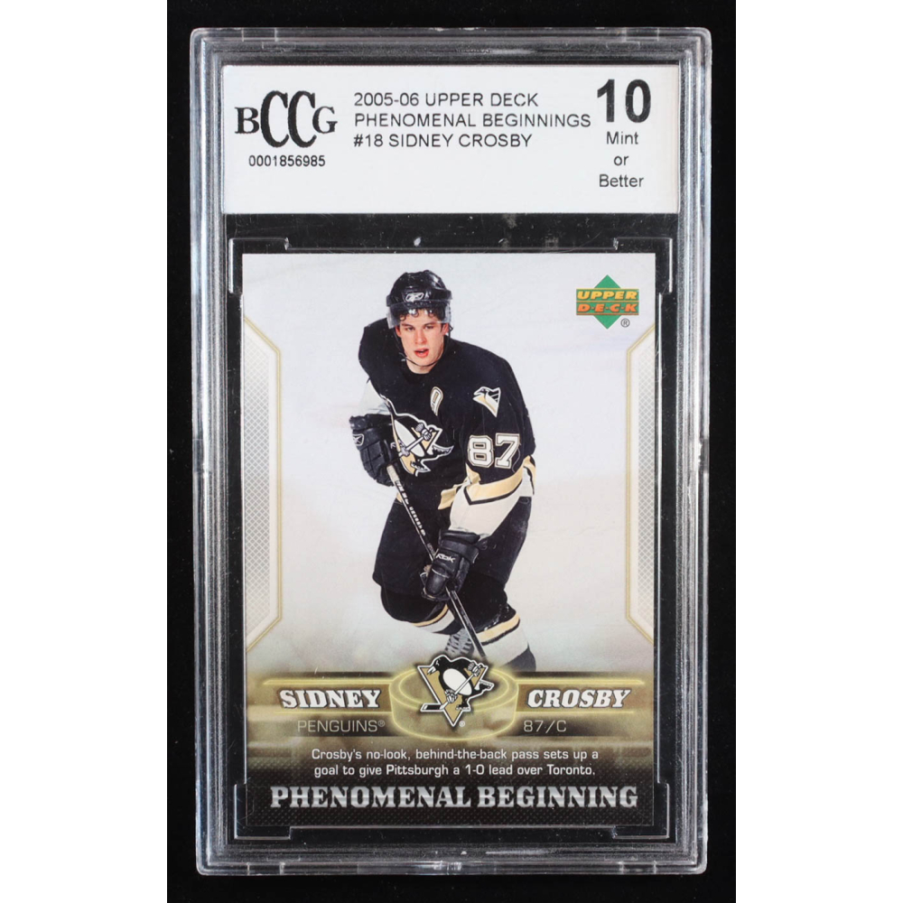 Sidney Crosby 2005-06 Upper Deck Phenomenal Beginnings #18 RC (BCCG 10) at PristineAuction.com