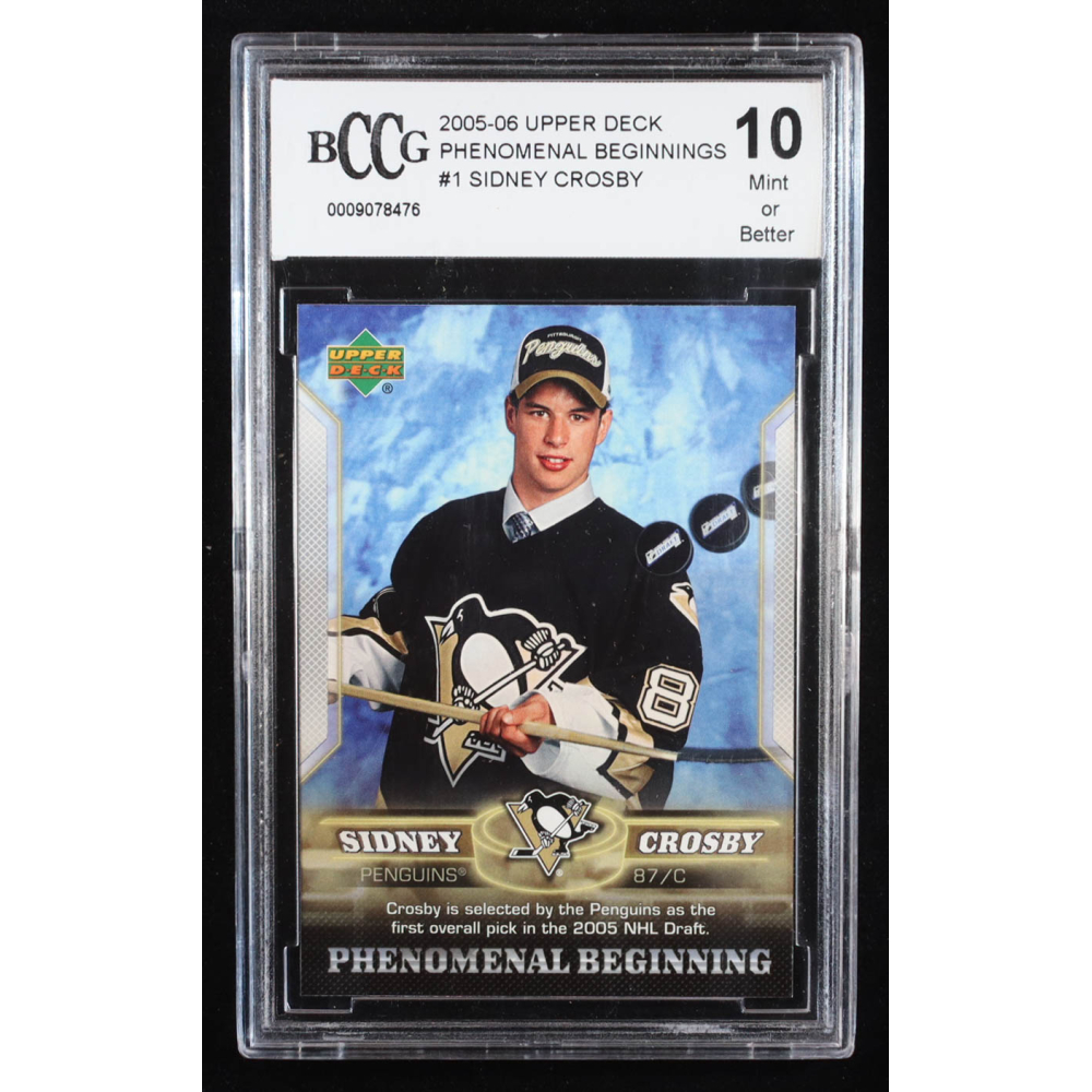 Sidney Crosby 2005-06 Upper Deck Phenomenal Beginnings #1 RC (BCCG 10) at PristineAuction.com