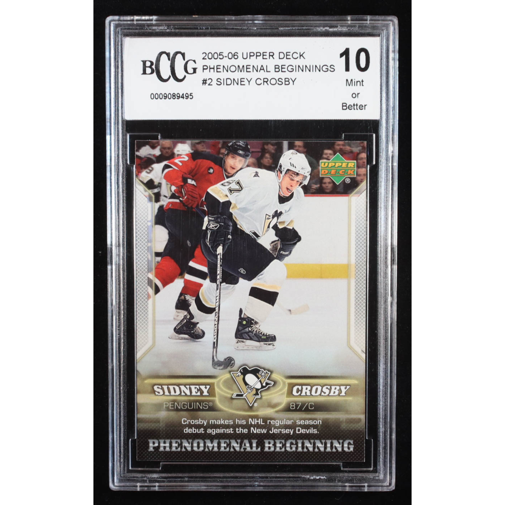 Sidney Crosby 2005-06 Upper Deck Phenomenal Beginnings #2 RC (BCCG 10) at PristineAuction.com