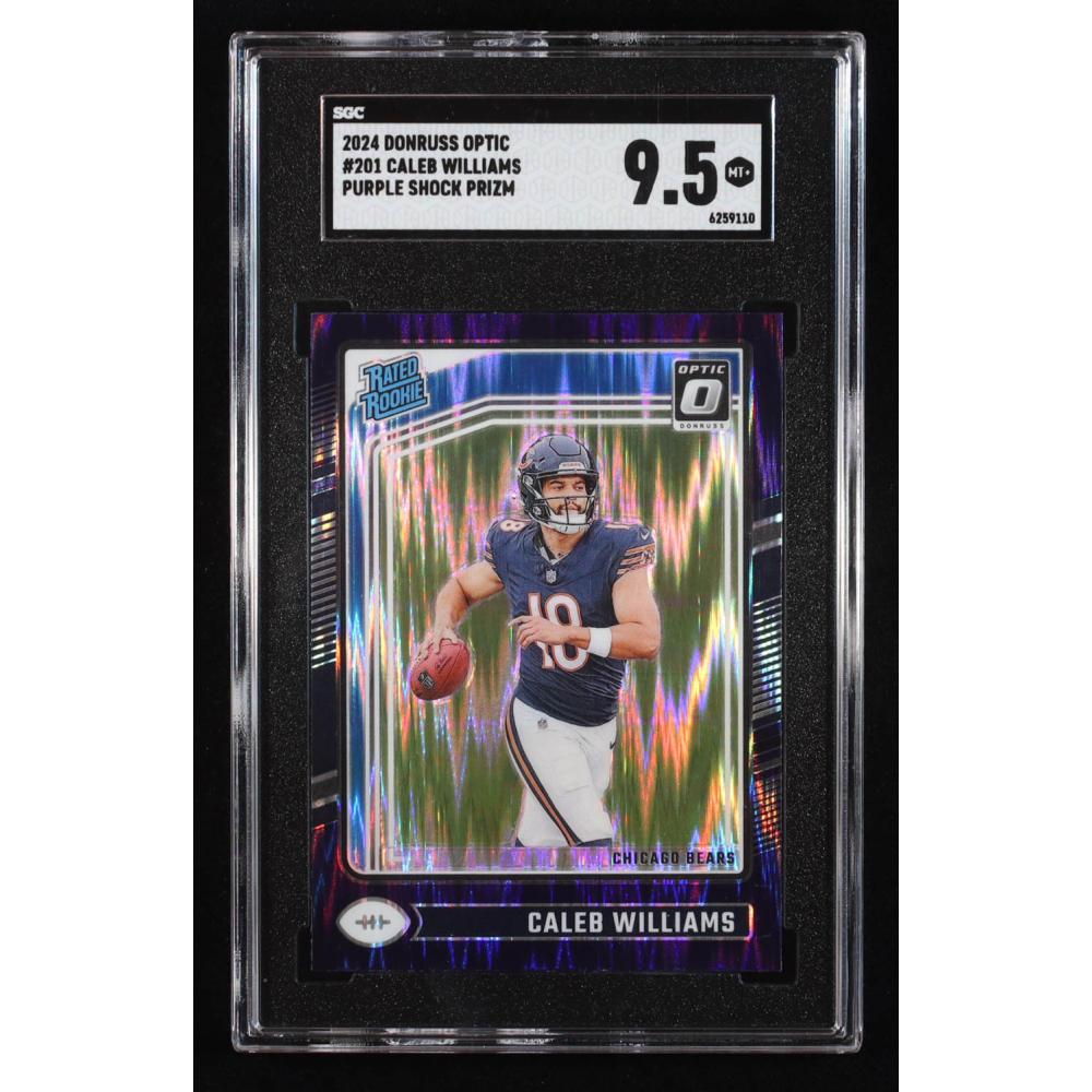 Caleb Williams 2024 Donruss Optic Purple Shock #201 RR RC (SGC 9.5) at PristineAuction.com