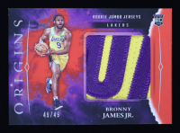 Bronny James Jr. 2024-25 Panini Origins Rookie Jumbo Jerseys Red #10 #49/49 RC at PristineAuction.com