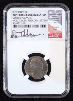 1996 Jefferson Nickel Clipped Planchet North East Error Collection Hand-Signed by Thomas J. Uram (NGC Mint Error Uncirculated) at PristineAuction.com