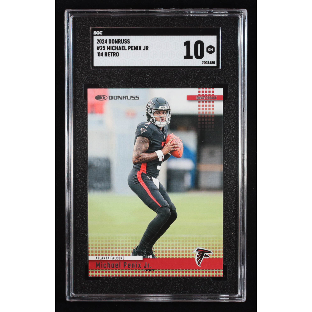 Michael Penix Jr. 2024 Donruss '04 Retro #25 RC (SGC 10) at PristineAuction.com